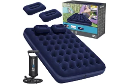 Nafukovací matrace s pumpou a polštáři 203 × 152 × 22 cm – B67374
