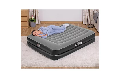 Nafukovací matrace s vestavěnou pumpou a polštářem 203 × 152 × 46 cm – B67403