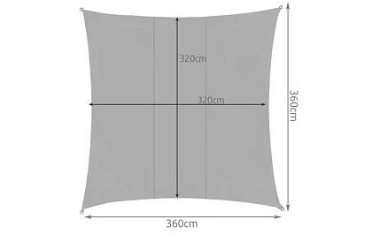 Stínící sluneční plachta 3,6 × 3,6 m – šedá