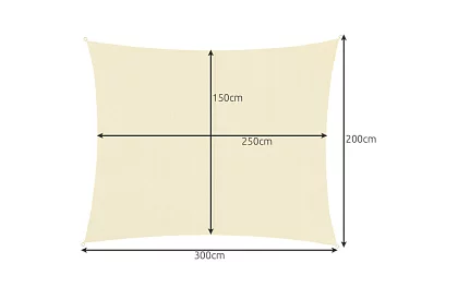 Stínící sluneční plachta 3 × 2 m – béžová