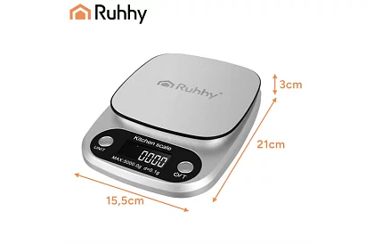 Kuchyňská elektronická váha 5 kg - 0,1 g - nerezová ocel