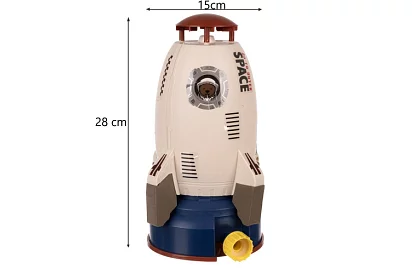 Vodní rozstřikovač pro děti ve tvaru rakety – zahradní fontána na hadici