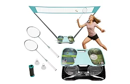 Badmintonová sada 4v1 – síť, 2 rakety, míčky, kufr