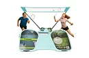 Badmintonová sada 4v1 – síť, 2 rakety, míčky, kufr