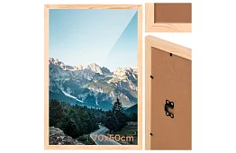 Fotorámeček 50 × 70 cm – dřevěný rám z borovice