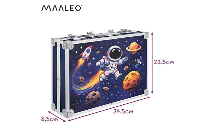 Sada uměleckých potřeb pro děti 145 dílů + XXL pouzdro Astronaut