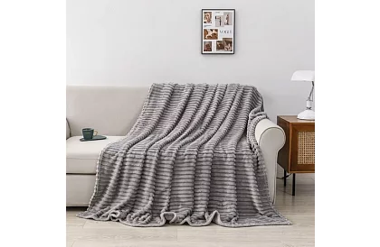 Deka 160 × 200 cm – šedá, mikrovlákno, prémiová kvalita