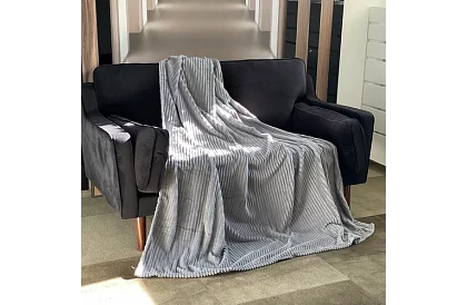 Deka 160 × 200 cm – šedá, mikrovlákno, prémiová kvalita