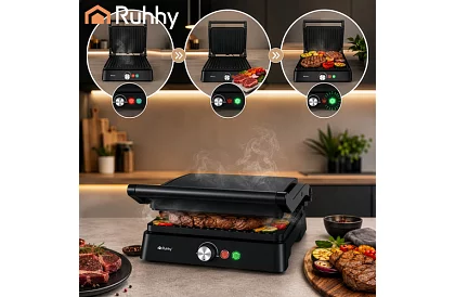 Elektrický kontaktní gril 2000 W – výsuvný gril s regulací teploty