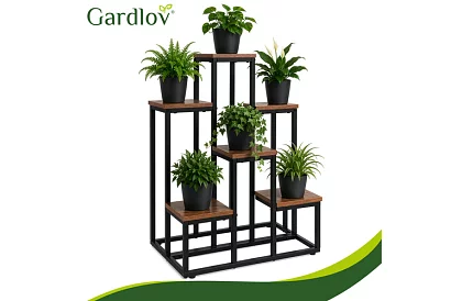 Elegantní kovový stojan na květiny 67 × 34,5 × 51 cm – 6 úrovní