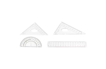 Geometrická sada 10 dílů – kružítko, pravítko, úhloměr a školní pomůcky