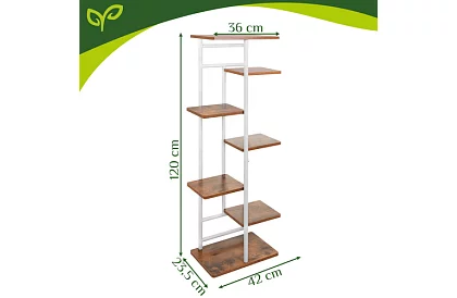 Elegantní kovový stojan na květiny 120 × 42 × 23,5 cm – 7 úrovní