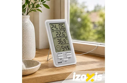 Bezdrátová meteorologická stanice – teploměr, vlhkoměr, hodiny a budík