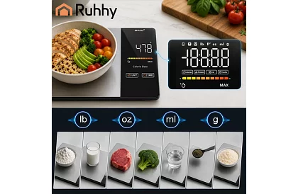 Elektronická kuchyňská váha 5 kg s Bluetooth, LCD displejem a analýzou kalorií