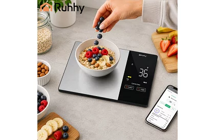 Elektronická kuchyňská váha 5 kg s Bluetooth, LCD displejem a analýzou kalorií