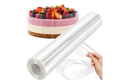 Silná okrajová fólie na dorty 20 cm × 10 m – cukrářská fólie z PET pro vysoké dorty a dezerty