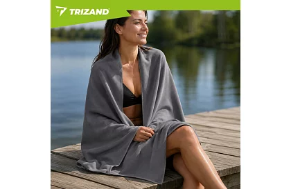 Rychleschnoucí ručník 180 × 100 cm z mikrovlákna – šedý