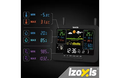 Bezdrátová meteorologická stanice s teploměrem, vlhkoměrem, hodinami - dosah 100 m