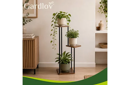 Květinový stolek 3 patrový 78 cm – stojan na květiny