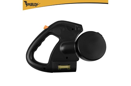 Automatické dvojité Flexi vodítko se svítilnou pro 2 psy – 2 × 3 m, LED osvětlení