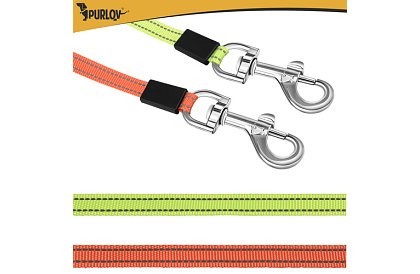 Automatické dvojité Flexi vodítko se svítilnou pro 2 psy – 2 × 3 m, LED osvětlení