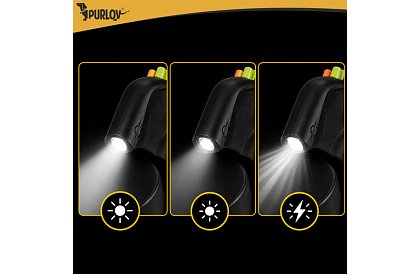 Automatické dvojité Flexi vodítko se svítilnou pro 2 psy – 2 × 3 m, LED osvětlení