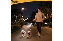 Automatické dvojité Flexi vodítko se svítilnou pro 2 psy – 2 × 3 m, LED osvětlení