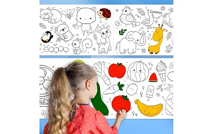 Dětská kreslící samolepicí role 300 × 30 cm