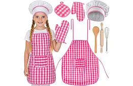 Dětská kuchařská sada Little Chef 7 v 1 – zástěra, čepice, rukavice a kuchyňské náčiní