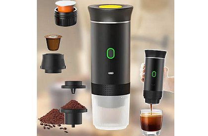 Přenosný espresso kávovar 3v1 s tlakem 20 barů, USB-C a ohřevem vody