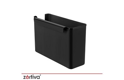 Odkapávač na nádobí, dvouúrovňový, velký 43 cm - černý s přihrádkou na příbory