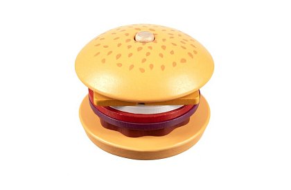 Dřevěná skládačka Burger – vzdělávací hračka pro rozvoj motoriky a logického myšlení