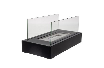 Volně stojící biokrb 35 × 18 × 17 cm – bez kouře, na bioetanol, se 2 skleněnými stěnami
