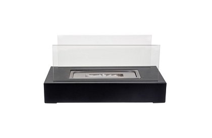 Volně stojící biokrb 35 × 18 × 17 cm – bez kouře, na bioetanol, se 2 skleněnými stěnami