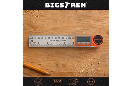 Digitální elektronický úhloměr 360°, 200 mm s LCD – přesné měření úhlů