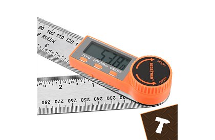 Digitální elektronický úhloměr 360°, 200 mm s LCD – přesné měření úhlů