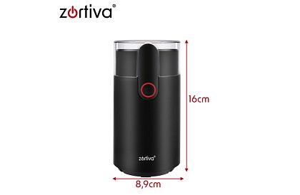 Elektrický mlýnek Zortiva 150 W – rychlé mletí kávy, ořechů a koření