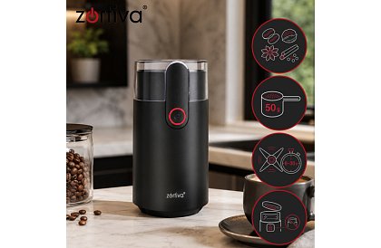 Elektrický mlýnek Zortiva 150 W – rychlé mletí kávy, ořechů a koření