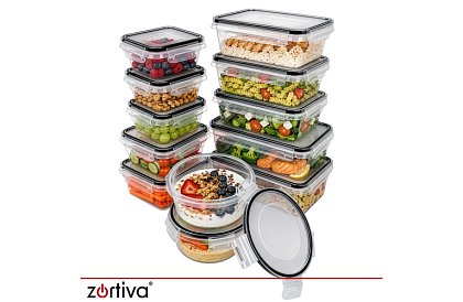 Nádoby na potraviny 12 ks, 5 velikostí, do mikrovlnné trouby, myčky a mrazáku