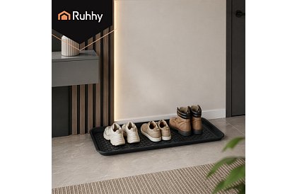 Odkapávač bot – podložka pod obuv XXL, 75,5 × 38 cm, černá
