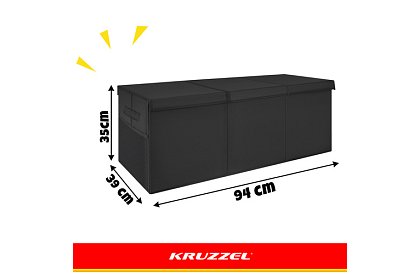 XXL truhla na hračky 132 l s víkem, černý organizér 94 cm