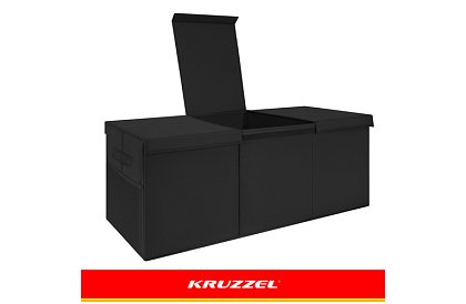 XXL truhla na hračky 132 l s víkem, černý organizér 94 cm