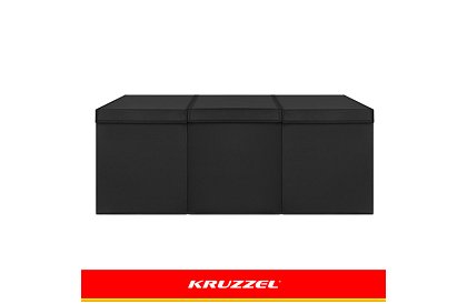 XXL truhla na hračky 132 l s víkem, černý organizér 94 cm