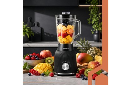 Skleněný mixér 1200 W s drcením ledu, skleněnou nádobou a 2 přenosnými lahvemi