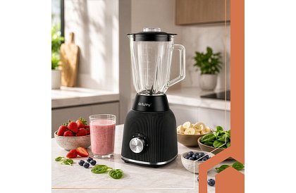 Skleněný mixér 1200 W s drcením ledu, skleněnou nádobou a 2 přenosnými lahvemi