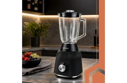 Skleněný mixér 1200 W s drcením ledu, skleněnou nádobou a 2 přenosnými lahvemi