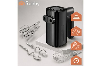 Ruční mixér 800 W, 5 rychlostí, Turbo, hnětací háky