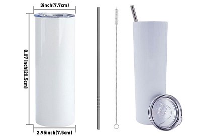Cestovní termokelímek s brčkem 590 ml – minimalistický bílý