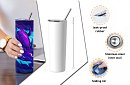 Cestovní termokelímek s brčkem 590 ml – minimalistický bílý