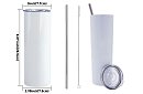 Cestovní termokelímek s brčkem 590 ml – minimalistický bílý
